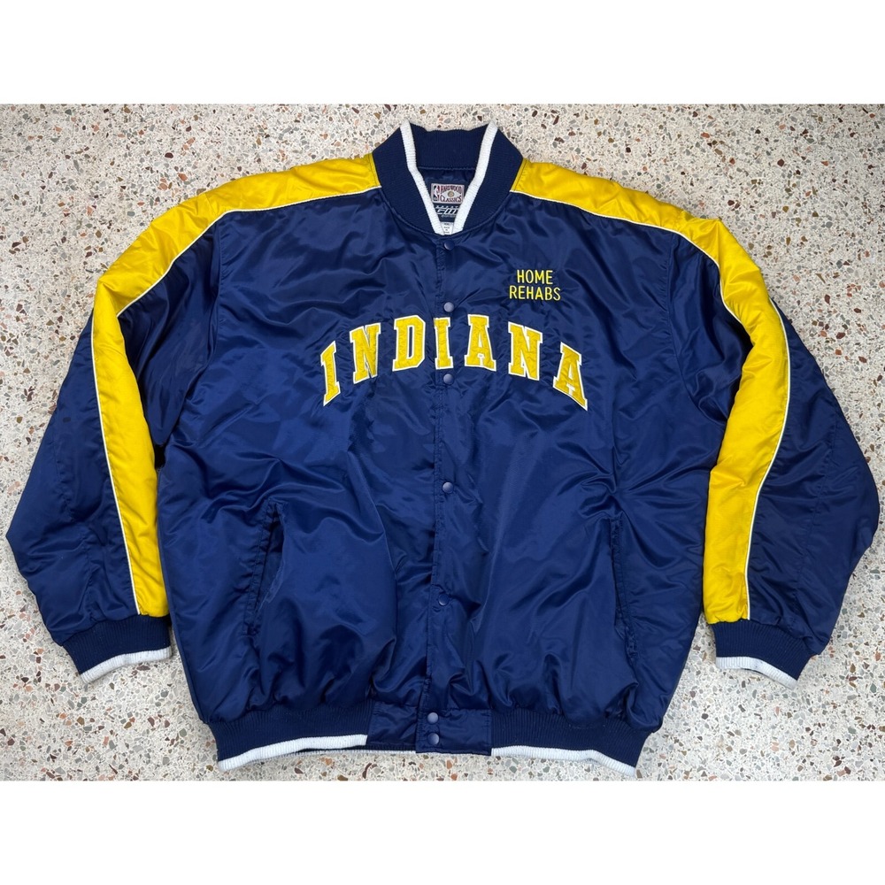 G-III by Carl Banks Vtg NBA Indiana Pacers Embroidered Satin Jacket‎ Size XXL